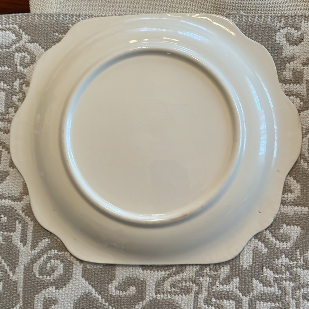 Large Plate/Bowls 11” Homer Laughlin Orange Line Floral Rare 1930s Era Set of 4 - Picture 3 of 5
